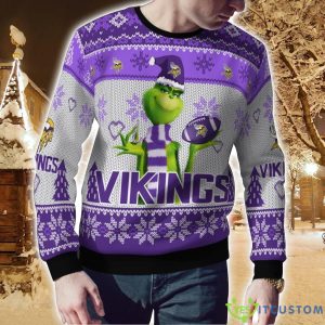 Minnesota Vikings Grinch Snowflake Pattern Ugly Sweater Christmas Product Photo 2