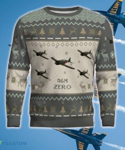 Mitsubishi A6M Zero Aircraft Ugly Christmas 3D Sweater New Gift For Fans - Mitsubishi A6M Zero_Aircraft Ugly Sweater_2