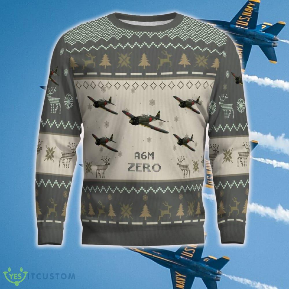 Mitsubishi A6M Zero Aircraft Ugly Christmas 3D Sweater New Gift For Fans 5 Mitsubishi A6M Zero Aircraft Ugly Christmas 3D Sweater New Gift For Fans - Mitsubishi A6M Zero_Aircraft Ugly Sweater_2