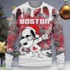 MLB Boston Red Sox Snoopy Dabbing The Peanuts Ugly Christmas Ugly Sweater Product Photo 1