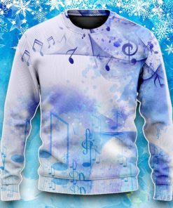 Music Watercolor Music Notes Ugly Christmas Sweater 3 Music Watercolor Music Notes Ugly Christmas Sweater Product Photo 2