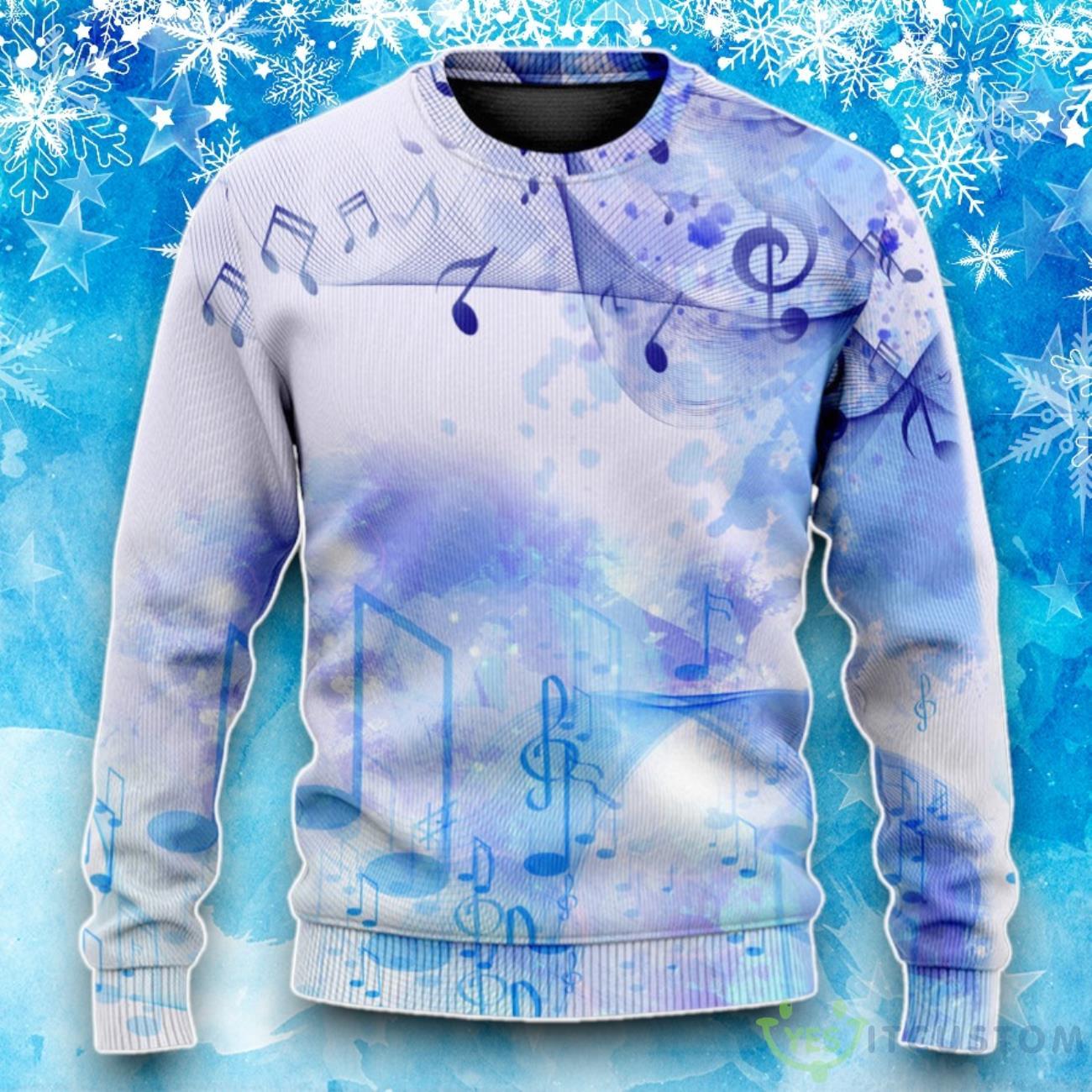 Music Watercolor Music Notes Ugly Christmas Sweater 6 Music Watercolor Music Notes Ugly Christmas Sweater Product Photo 2
