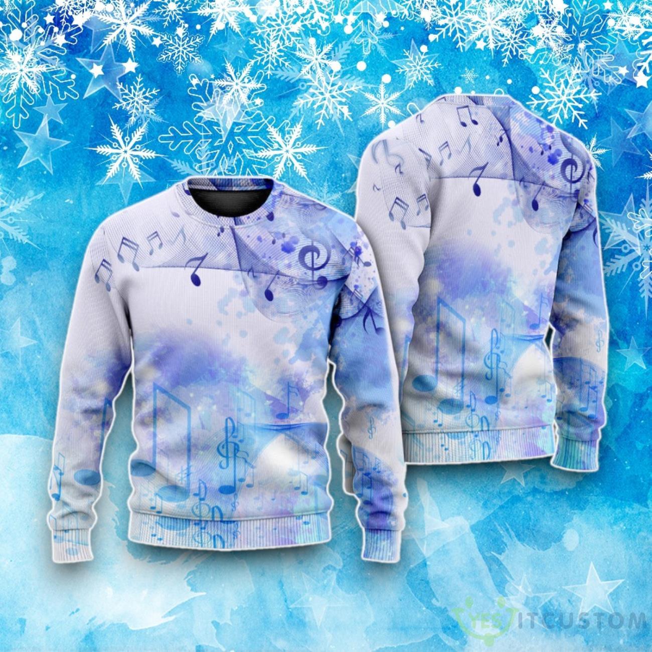 Music Watercolor Music Notes Ugly Christmas Sweater 5 Music Watercolor Music Notes Ugly Christmas Sweater Product Photo 1