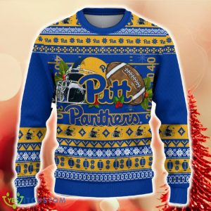 NCAA Pittsburgh Panthers Christmas Ugly Sweater Custom Number And Name Gift For Fans Holidays - NCAA Pittsburgh Panthers Christmas Ugly Sweater_2