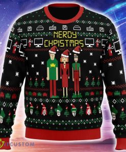 Nerdy Christmas The IT Crowd Knitted Christmas Sweater AOP Gift Holidays - Nerdy Christmas The IT Crowd Ugly Christmas Sweater_1