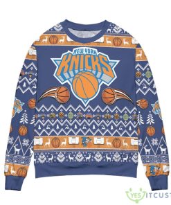 New York Knicks Basketball Team Reindeer Pattern Ugly Christmas Sweater Unisex Swweater 3 New York Knicks Basketball Team Reindeer Pattern Ugly Christmas Sweater Unisex Swweater Product Photo 2