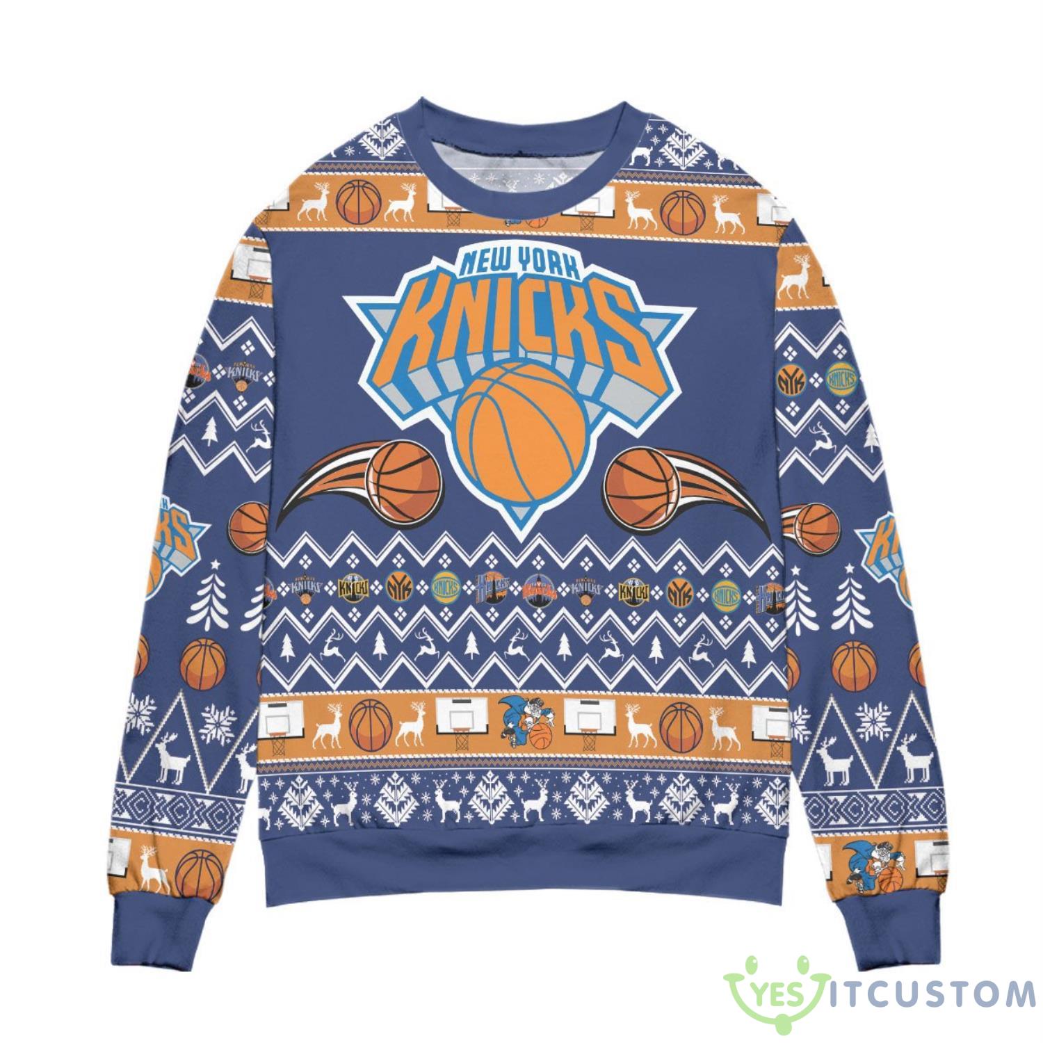 New York Knicks Basketball Team Reindeer Pattern Ugly Christmas Sweater Unisex Swweater 6 New York Knicks Basketball Team Reindeer Pattern Ugly Christmas Sweater Unisex Swweater Product Photo 2