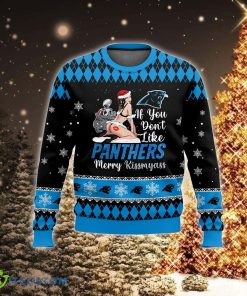 NFL Carolina Panthers Kissmyass Seasonal Knitted 3D Sweater Seasonal For Christmas 3 NFL Carolina Panthers Kissmyass Seasonal Knitted 3D Sweater Seasonal For Christmas - NFL Carolina Panthers Kissmyass Ugly Christmas Sweater For Men And Women Photo 2
