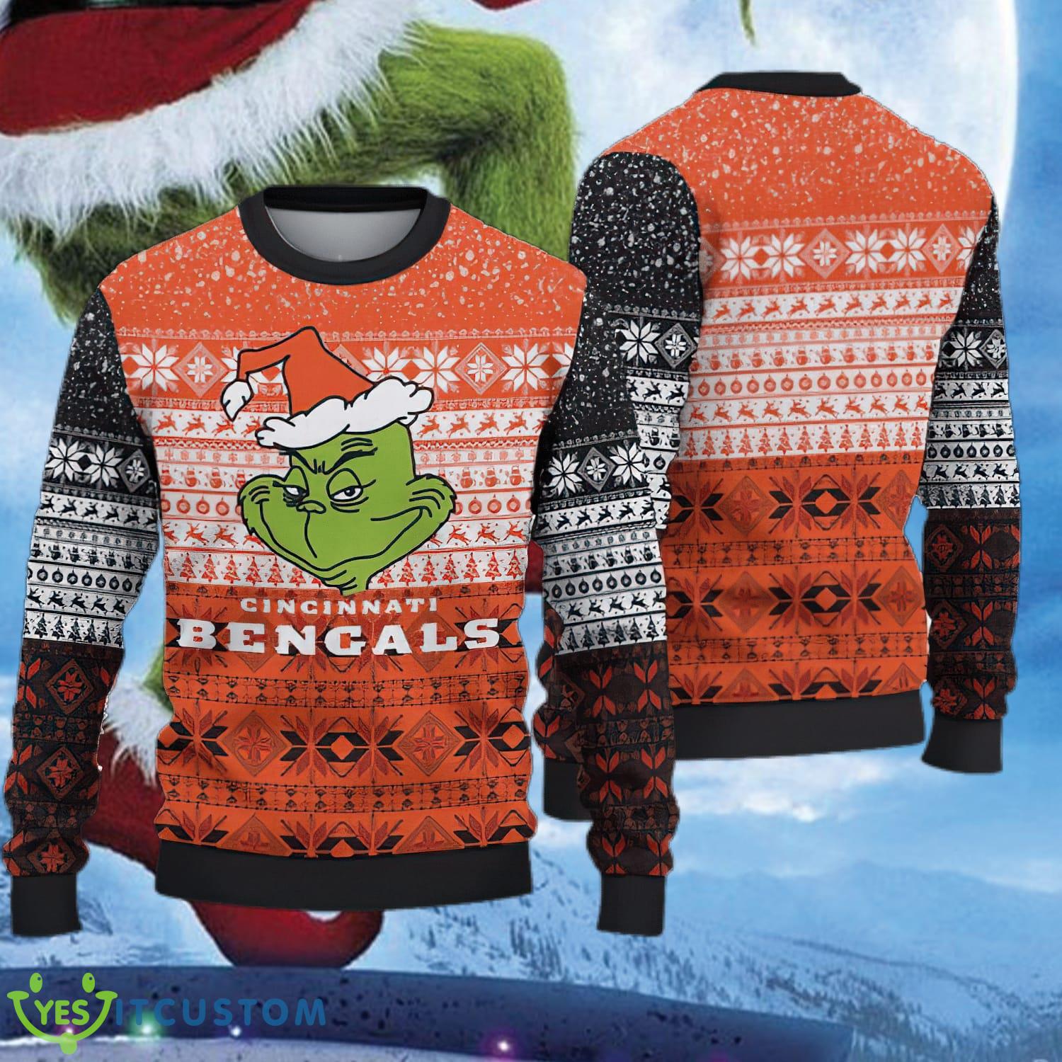 NFL Cincinnati Bengals Grinch Cool Red Ugly Christmas 3D Sweater For Men And Women 3 NFL Cincinnati Bengals Grinch Cool Red Ugly Christmas 3D Sweater For Men And Women - NFL Cincinnati Bengals Grinch Cool Red Ugly Christmas 3D Sweater For Men And Women