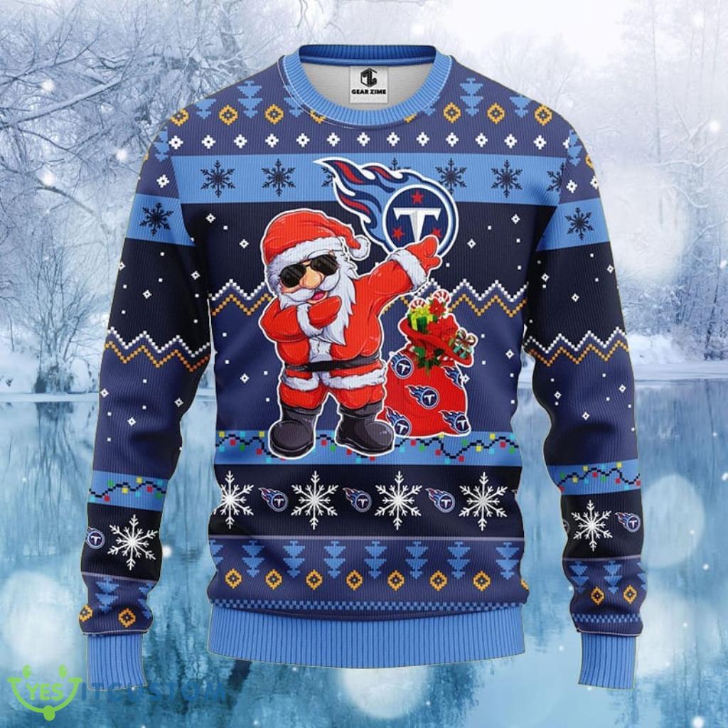 NFL Tennessee Titans Dabbing Santa Claus Christmas Ugly Sweater Gift For Awesome Sweater 3D For Fans 3 NFL Tennessee Titans Dabbing Santa Claus Christmas Ugly Sweater Gift For Awesome Sweater 3D For Fans Product Photo 1
