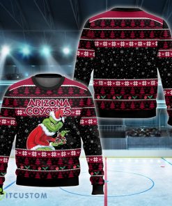 NHL Arizona Coyotes Grinch Logo New Ugly Xmas Sweater Gift For Holidays - NHL Arizona Coyotes Grinch New Style 2023 Ugly Christmas Sweater For Men And Women Photo 1