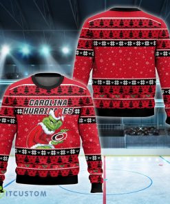 NHL Carolina Hurricanes Grinch Logo New Ugly Christmas Sweater For Men And Women - NHL Carolina Hurricanes Grinch New Style 2023 Ugly Christmas Sweater For Men And Women Photo 1