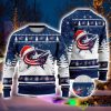 NHL Columbus Blue Jackets Logo Wearing Santa Hat Ugly Christmas Sweater For Men And Women Gift Product Photo 1