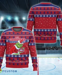 NHL Montreal Canadiens Grinch Logo New Ugly Christmas 3D Sweater For Men And Women - NHL Montreal Canadiens Grinch New Style 2023 Ugly Christmas Sweater For Men And Women Photo 1
