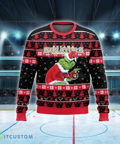 NHL Ottawa Senators Grinch Logo New Ugly Christmas Sweater AOP For Men And Women - NHL Ottawa Senators Grinch New Style 2023 Ugly Christmas Sweater For Men And Women Photo 2