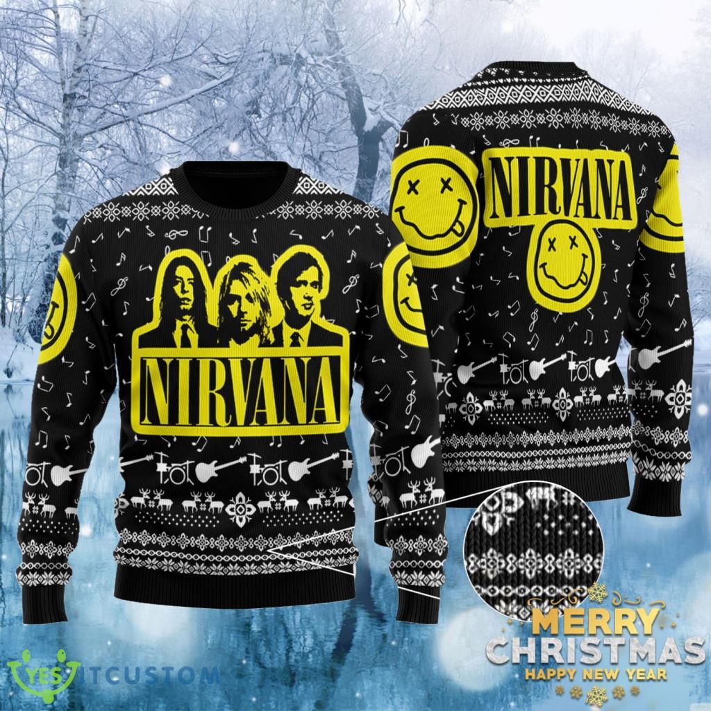 Nirvana Band 3D Ugly Christmas Sweater Gift For Men And Women 3 Nirvana Band 3D Ugly Christmas Sweater Gift For Men And Women Product Photo 1