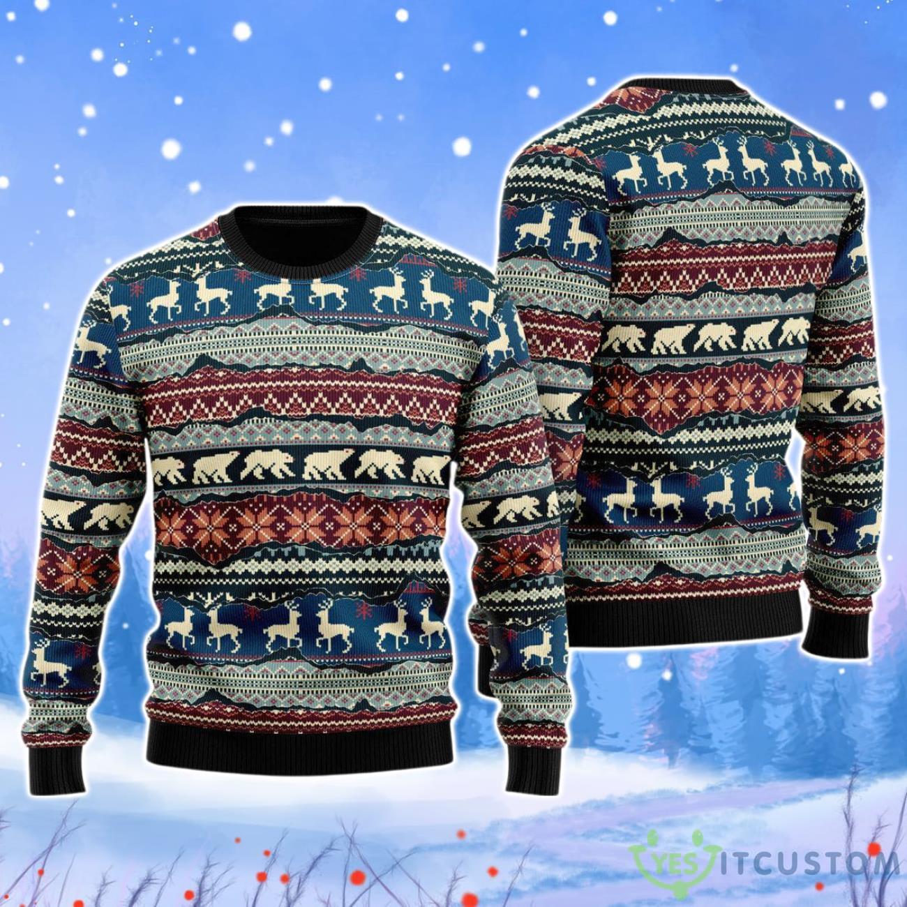 Nordic Style Fabric Patchwork Christmas Pattern Christmas Unisex Ugly Sweater 3 Nordic Style Fabric Patchwork Christmas Pattern Christmas Unisex Ugly Sweater Product Photo 1