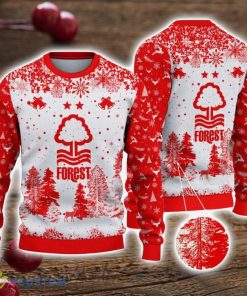 Nottingham Forest 3D Sweater Pine Trees Pattern Ugly Christmas Sweater For Big Fans Product Photo 1