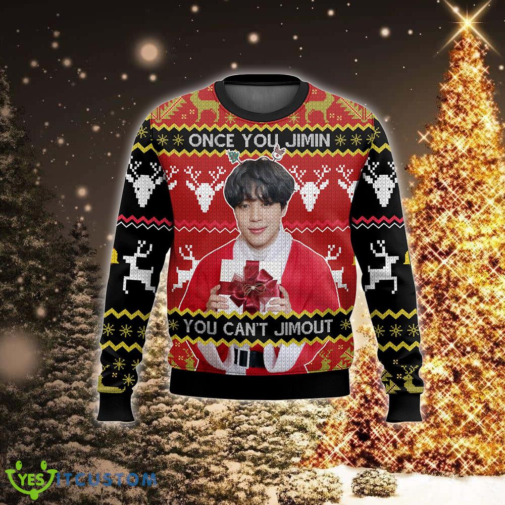 Once You Jimin You Can’t Jimout Pun Funny Festive Ugly Christmas Sweater For Men And Women 6 Once You Jimin You Can’t Jimout Pun Funny Festive Ugly Christmas Sweater For Men And Women - Once You Jimin You Can’t Jimout Pun Funny Ugly Christmas Sweater For Men And Women Photo 2