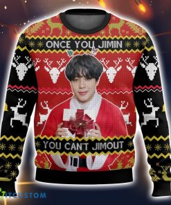 Once You Jimin You Can’t Jimout Pun Funny Ugly Christmas Sweater Christmas Gift 3D printed Sweater Product Photo 1