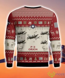 P-3 Orion P3 Aircraft Ugly Christmas Sweater Christmas Gift Veteran 3D Sweater Red Corlor Product Photo 3