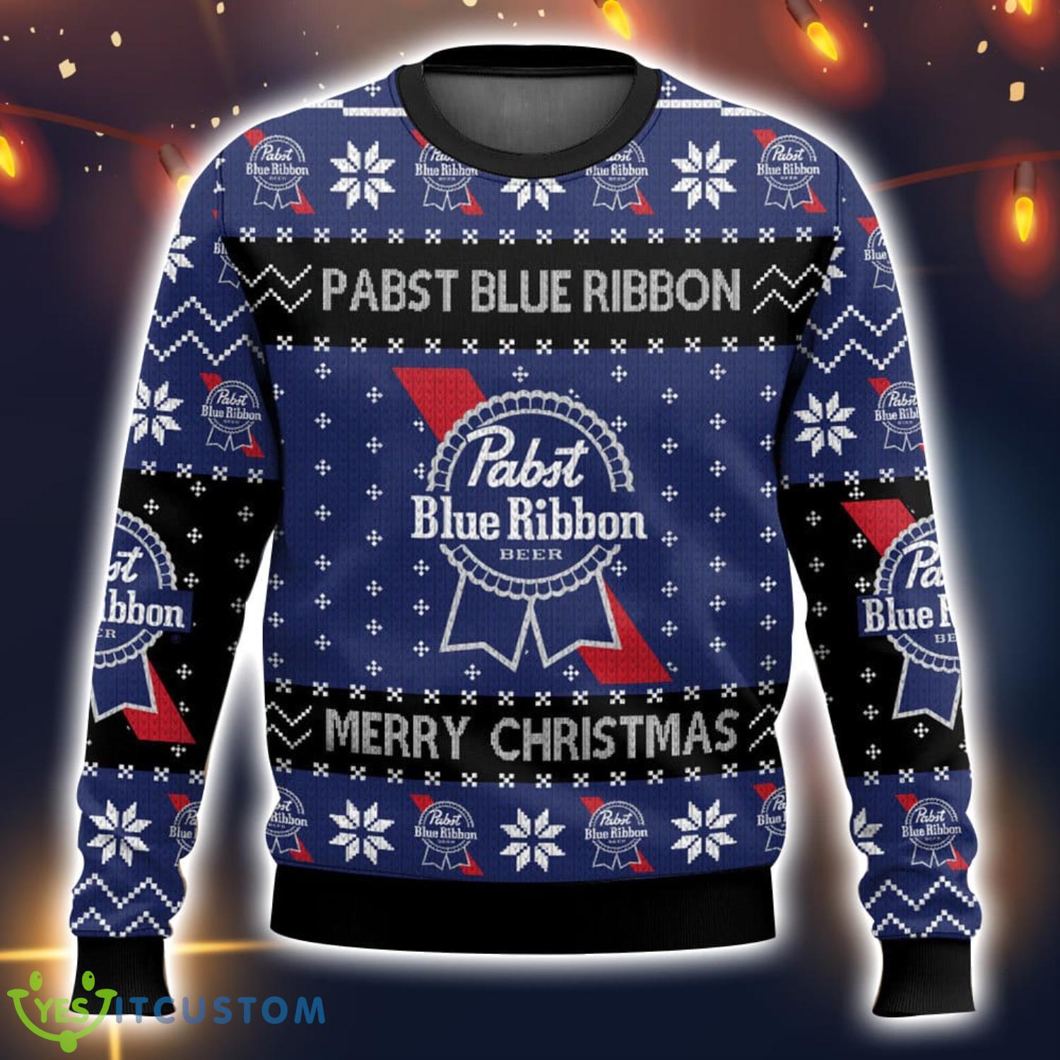 Pabst Blue Ribbon Ugly Christmas Sweater Christmas Gift 3D printed Sweater 5 Pabst Blue Ribbon Ugly Christmas Sweater Christmas Gift 3D printed Sweater Product Photo 1
