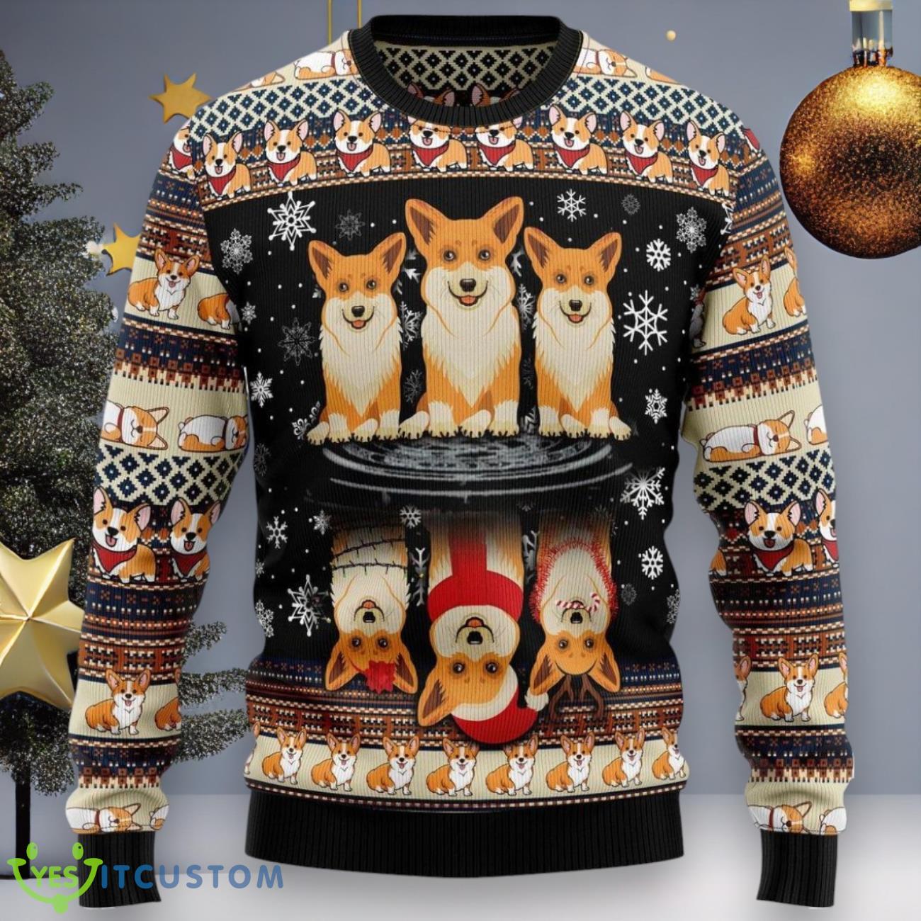Pembroke Welsh Corgi Ugly Christmas Sweater 3 Pembroke Welsh Corgi Ugly Christmas Sweater Product Photo 1