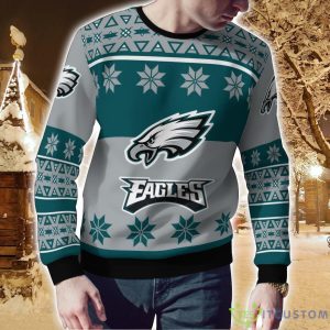 Philadelphia Eagles Logo Big Snowflake Pattern Ugly Christmas Sweater 3 Philadelphia Eagles Logo Big Snowflake Pattern Ugly Christmas Sweater Product Photo 2