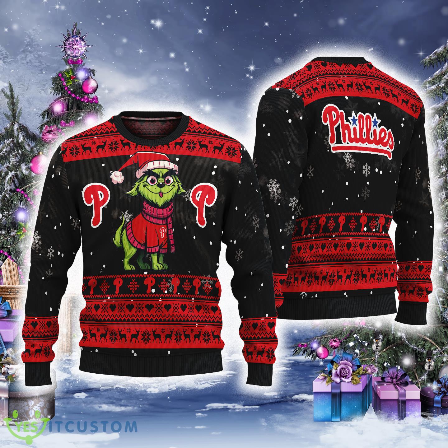 Philadelphia Phillies Dog Custome Grinch Ugly Sweater Festoon For Christmas 3 Philadelphia Phillies Dog Custome Grinch Ugly Sweater Festoon For Christmas - Philadelphia Phillies Dog Custome Grinch Ugly Sweater Festoon For Christmas