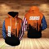 Phoenix Suns NBA Team US 3D Printed American Flag 3D Hoodie All Over Print Product Photo 1