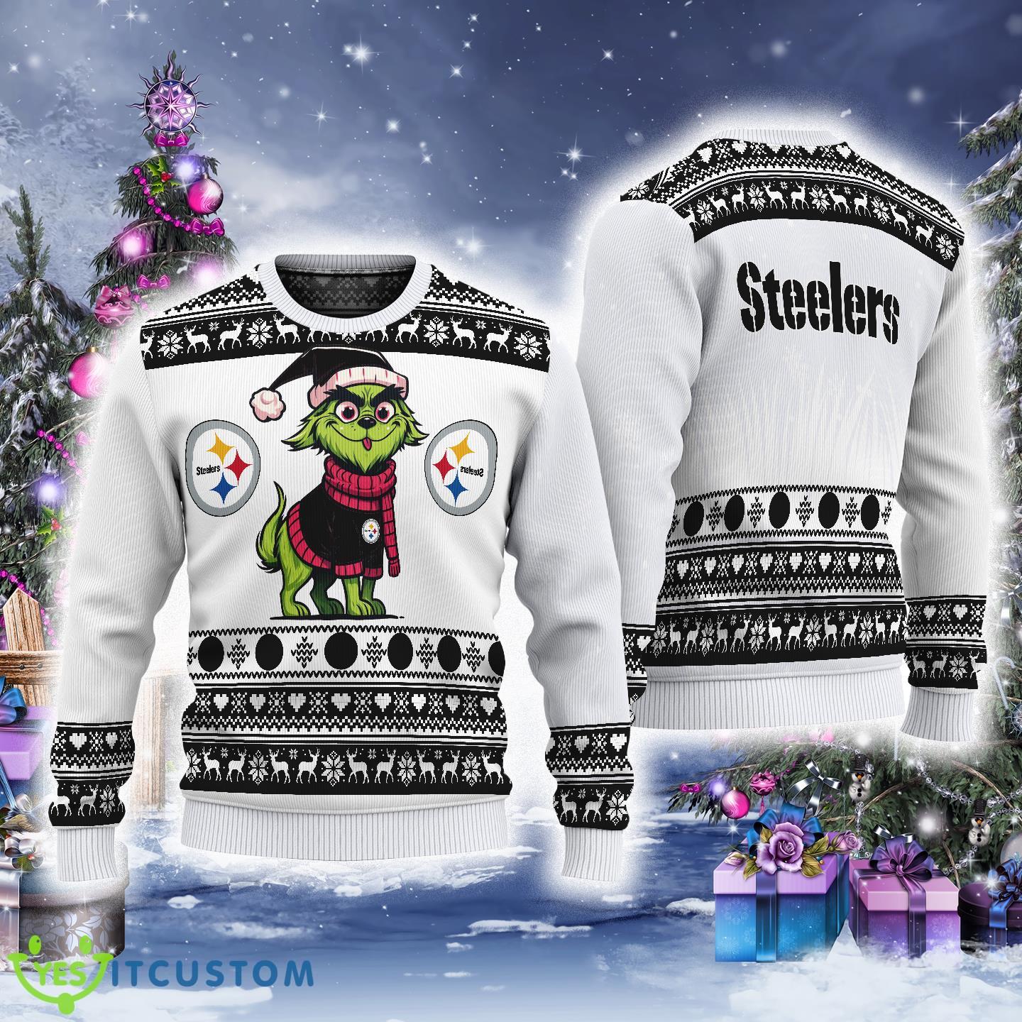Pittsburgh Steelers Dog Custome Grinch Ugly 3D Sweater Traditional For Christmas 3 Pittsburgh Steelers Dog Custome Grinch Ugly 3D Sweater Traditional For Christmas - Pittsburgh Steelers Dog Custome Grinch Ugly 3D Sweater Traditional For Christmas