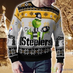 Pittsburgh Steelers Grinch Snowflake Pattern Ugly Sweater Christmas Product Photo 2