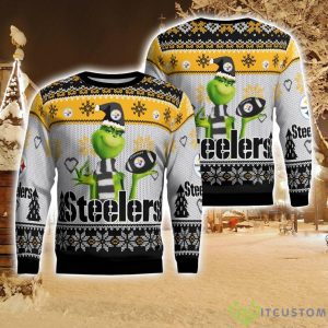 Pittsburgh Steelers Grinch Snowflake Pattern Ugly Sweater Christmas Product Photo 1