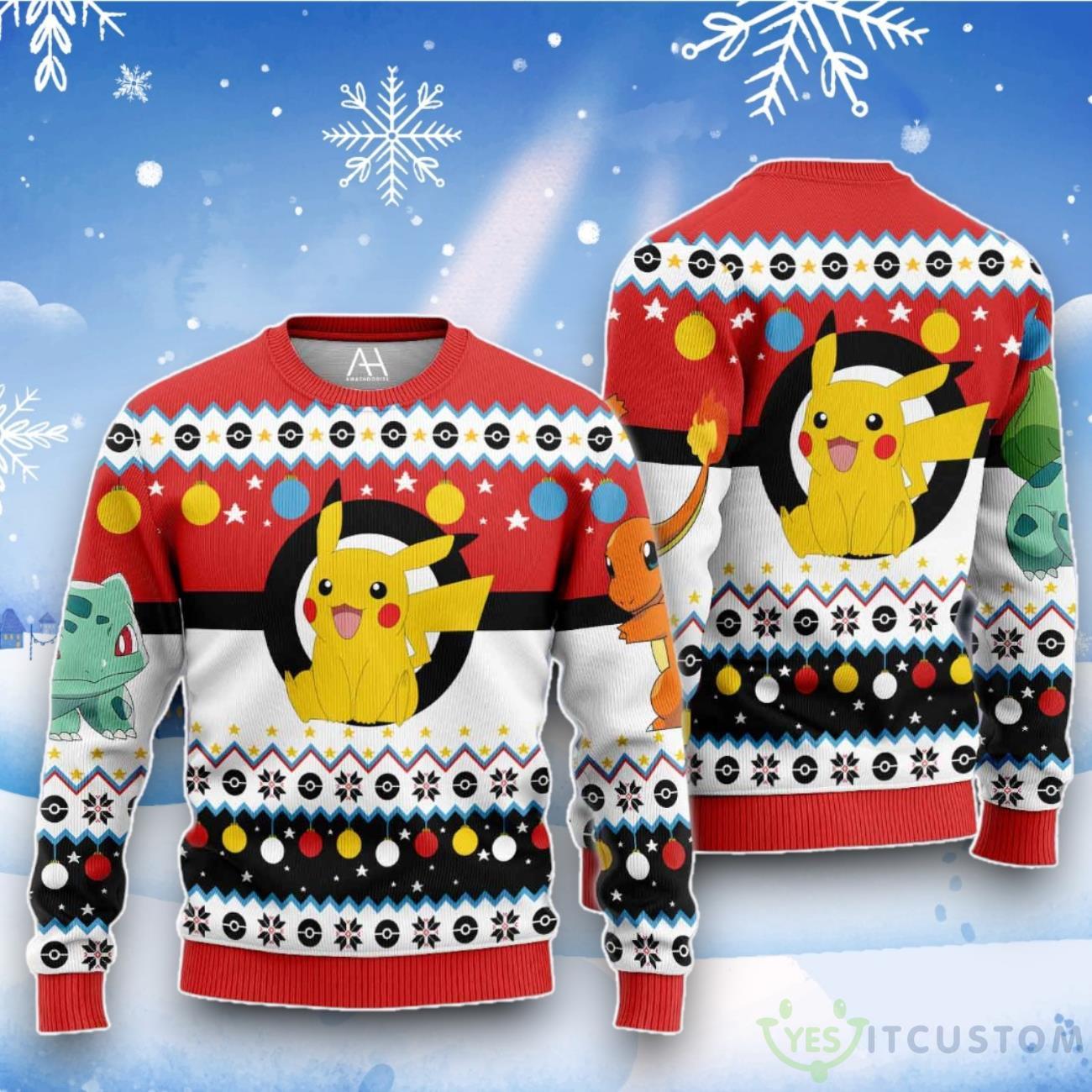 Pokemon Christmas Ugly Sweater Great Gift For You 3 Pokemon Christmas Ugly Sweater Great Gift For You Product Photo 1