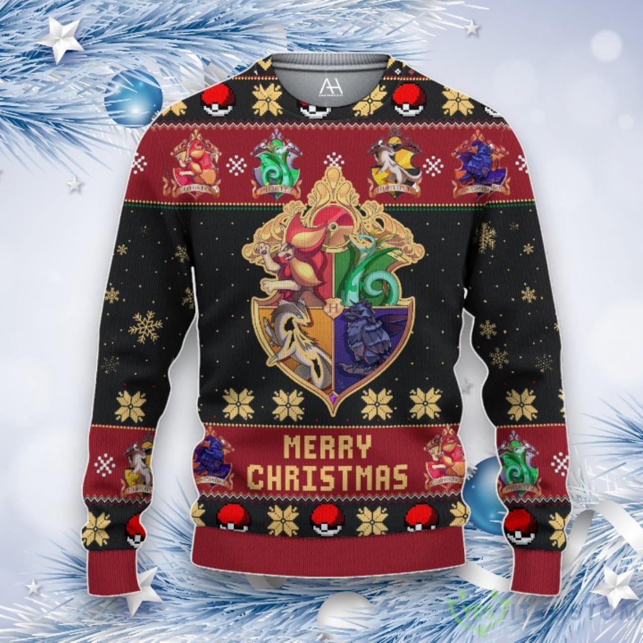 Pokemon Hogwarts 3D All Over Printed Ugly Christmas Sweater 3 Pokemon Hogwarts 3D All Over Printed Ugly Christmas Sweater Product Photo 1
