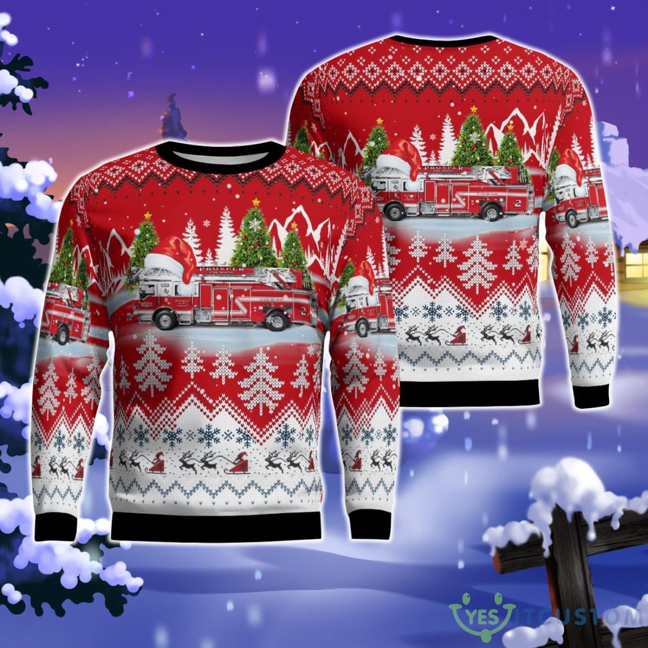 Prosper, Texas, Prosper Fire Department Christmas Ugly Sweater 3 Prosper, Texas, Prosper Fire Department Christmas Ugly Sweater Product Photo 1
