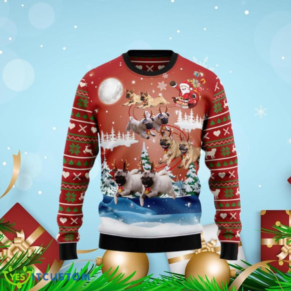 Pug Reindeer Ugly Christmas Sweaters Unique Gift 3 Pug Reindeer Ugly Christmas Sweaters Unique Gift Product Photo 1