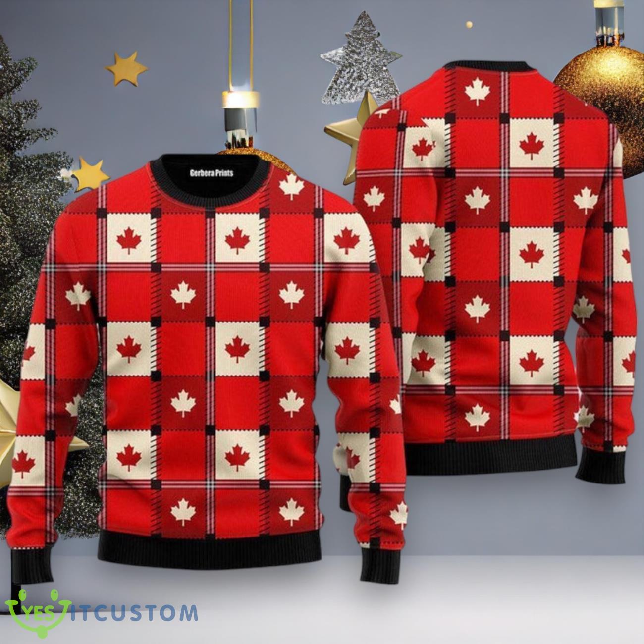 Red Maple Leaf Canada Day Ugly Christmas Sweater For Everyone 3 Red Maple Leaf Canada Day Ugly Christmas Sweater For Everyone Product Photo 1