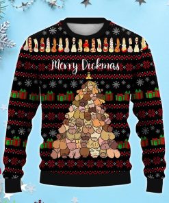 Retro Merry Cocksmas Printed Casual 3D Ugly Christmas Sweater, Xmas Gift For Everyone Product Photo 1