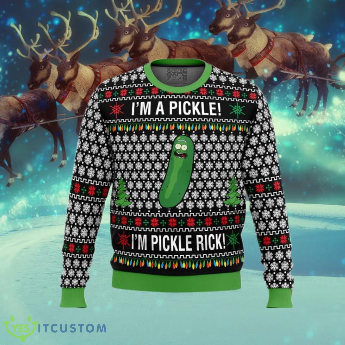 Rick And Morty Pickle Rick Ugly Christmas Sweaters Impressive Gift For Men And Women 3 Rick And Morty Pickle Rick Ugly Christmas Sweaters Impressive Gift For Men And Women Product Photo 1