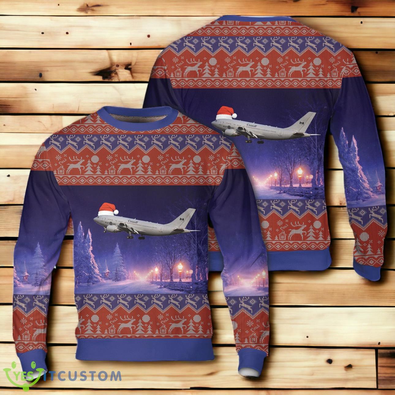 Royal Canadian Air Force Airbus CC-150 Polaris (A310-304(F)) Christmas Sweater 3 Royal Canadian Air Force Airbus CC-150 Polaris (A310-304(F)) Christmas Sweater Product Photo 1