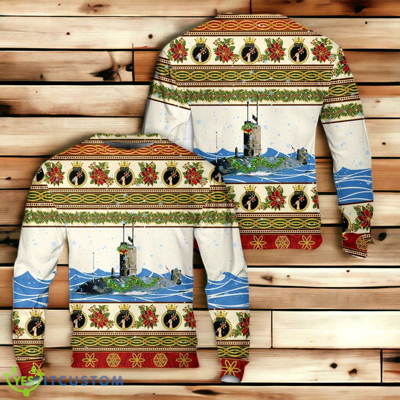 Royal Navy Trafalgar-class submarine HMS Turbulent (S87) Christmas Sweater 3 Royal Navy Trafalgar-class submarine HMS Turbulent (S87) Christmas Sweater Product Photo 1