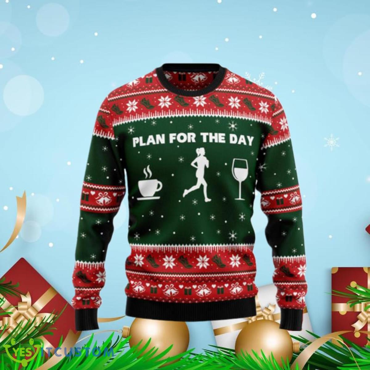 Running Plan For The Day Ugly Christmas Sweaters Unique Gift 3 Running Plan For The Day Ugly Christmas Sweaters Unique Gift Product Photo 1