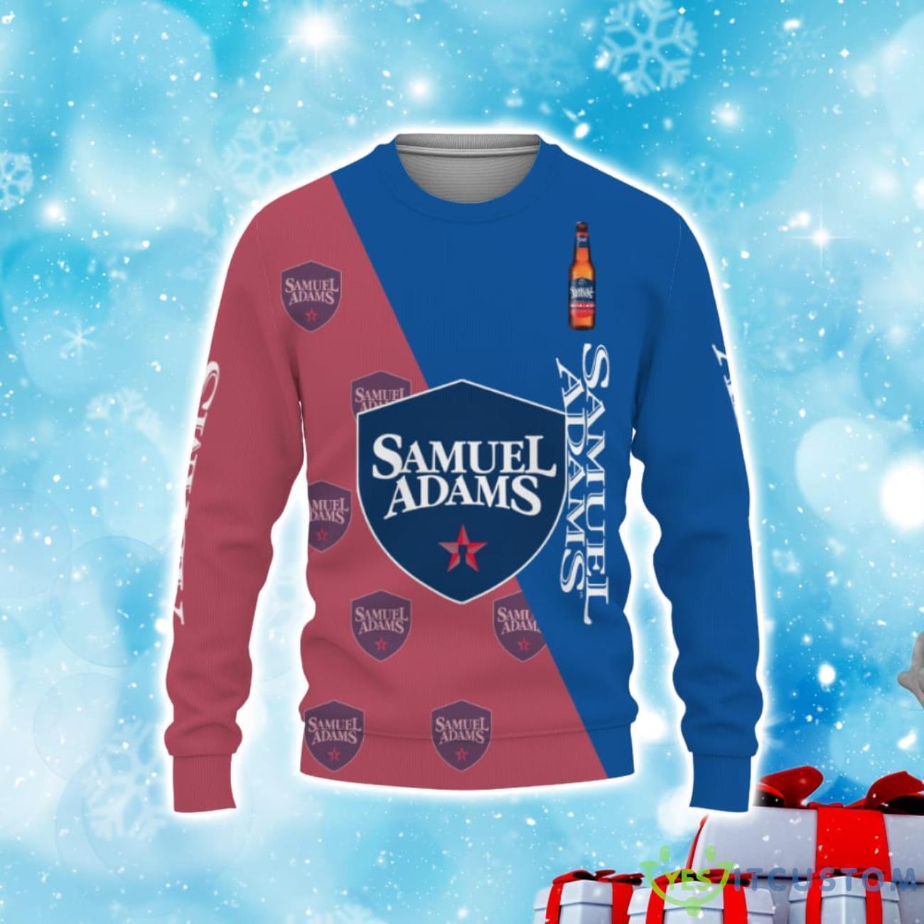 Samuel Adams Beers Beers And Whiskey Pattern Logo Christmas Sweater 3 Samuel Adams Beers Beers And Whiskey Pattern Logo Christmas Sweater Product Photo 1