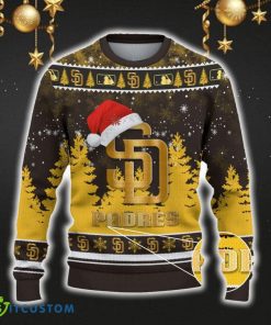 San Diego Padres Ugly Christmas Sweater Snowflakes Santa Hat Logo For Men And Women Gift Christmas - San Diego Padres Ugly Christmas Sweater_2