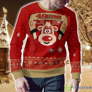 San Francisco 49ers Cute Reindeer Ugly Christmas Sweater Christmas Party Gift Product Photo 2