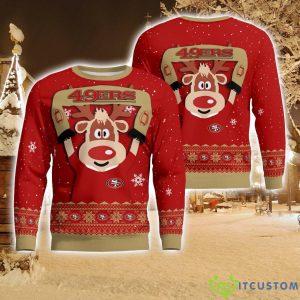 San Francisco 49ers Cute Reindeer Ugly Christmas Sweater Christmas Party Gift Product Photo 1