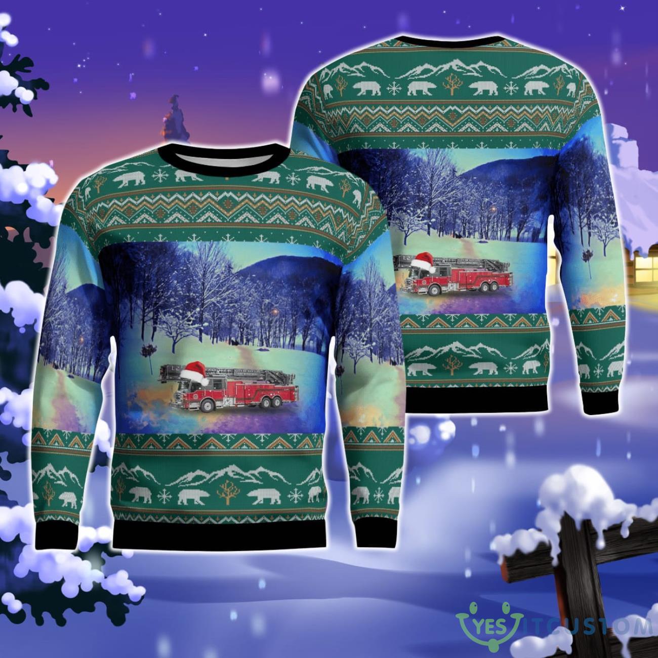 San Luis, Arizona, San Luis Fire Department Christmas Ugly Sweater 3 San Luis, Arizona, San Luis Fire Department Christmas Ugly Sweater Product Photo 1