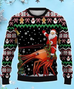 Santa Claus Riding A Lobster 3D Ugly Christmas Sweater, Xmas Gift For Everyone Product Photo 1