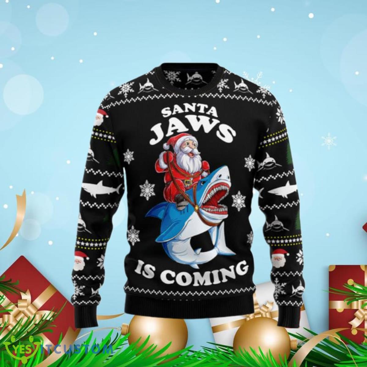 Santa Jaws Ugly Christmas Sweaters Unique Gift 3 Santa Jaws Ugly Christmas Sweaters Unique Gift Product Photo 1